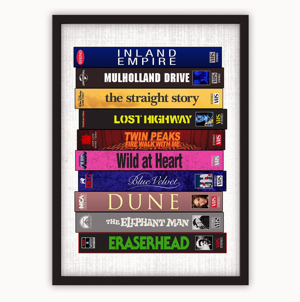 David Lynch VHS Movies Stack Poster