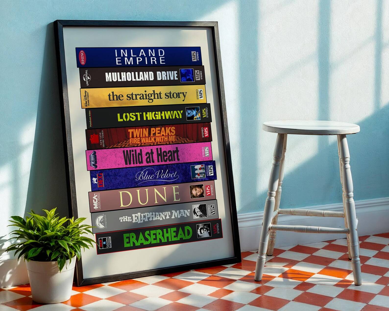 David Lynch VHS Movies Stack Poster
