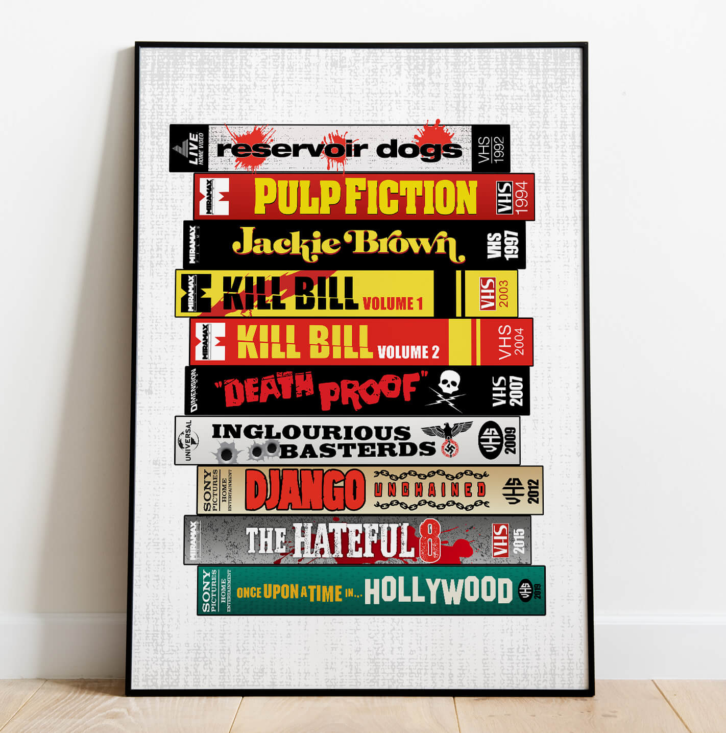 Quentin Tarantino VHS Movies Stack