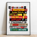 Quentin Tarantino VHS Movies Stack Poster